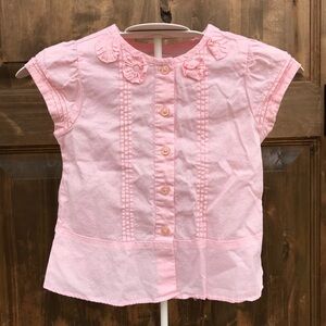 Janie & Jack Baby girl pale pink button down blouse